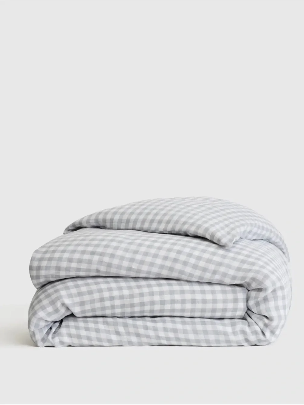 Gingham Blue Fog European Linen Full/Queen Duvet Cover Only - Retail $164